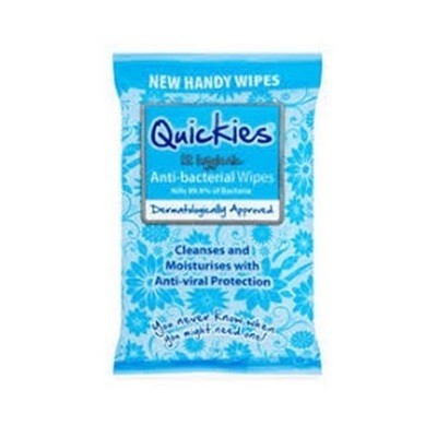 Quickies Anti-Bacterial Sanatising Wipes Cleans And Moisturises  Kill 99.9% Germs