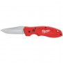 MILWAUKEE 48221990 FASTBACK FOLDING KNIFE WITH PRESS AND FLIP OPERATION AND RESHARPENABLE STAINLESS STEEL BLADE